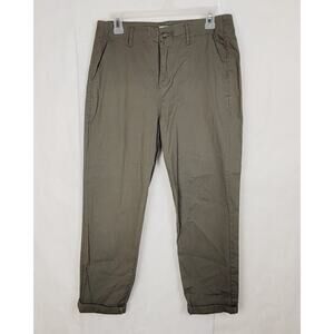 Kensie Jeans Girlfriend green cropped pants Size 10 Safari Utility Casual
